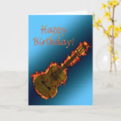 De vlammende kaart van de gitaarverjaardag (Gele Bloem)