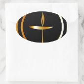 De vlammenijs ovale sticker (Tas)