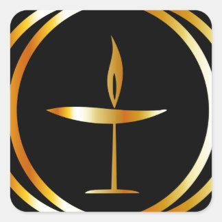 De vlammenijs vierkante sticker