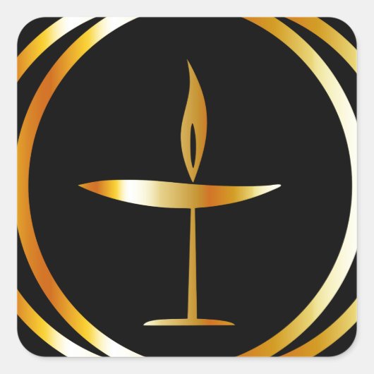 De vlammenijs vierkante sticker (Voorkant)