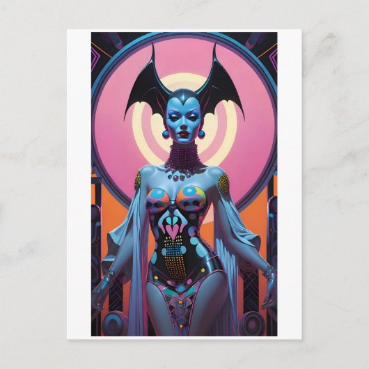 De vleermuisgodin zal je nu laten kruipen briefkaart (Voorkant)