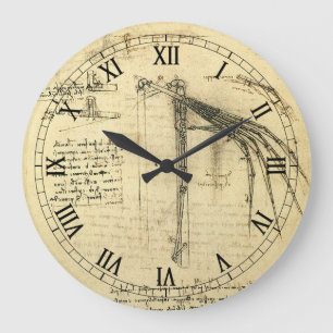 De vleugel van Leonardo da Vinci op een schets van Grote Klok