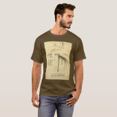 De vleugel van Leonardo da Vinci op een schets van T-shirt (Voorkant volledig)
