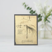 De vleugel van Leonardo da Vinci's vliegmachine sc Briefkaart (Staand voorkant)
