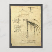 De vleugel van Leonardo da Vinci's vliegmachine sc Briefkaart (Voorkant)