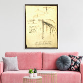 De vleugel van Leonardo da Vinci's vliegmachine sc Canvas Afdruk (Insitu (Woonkamer))