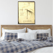 De vleugel van Leonardo da Vinci's vliegmachine sc Canvas Afdruk (Insitu (Slaapkamer))