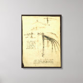 De vleugel van Leonardo da Vinci's vliegmachine sc Canvas Afdruk (Voorkant)