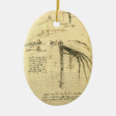 De vleugel van Leonardo da Vinci's vliegmachine sc Keramisch Ornament (Voorkant)