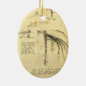 De vleugel van Leonardo da Vinci's vliegmachine sc Keramisch Ornament (Achterkant)