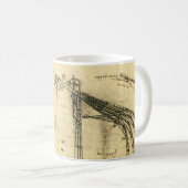 De vleugel van Leonardo da Vinci's vliegmachine sc Koffiemok (Voorkant rechts)