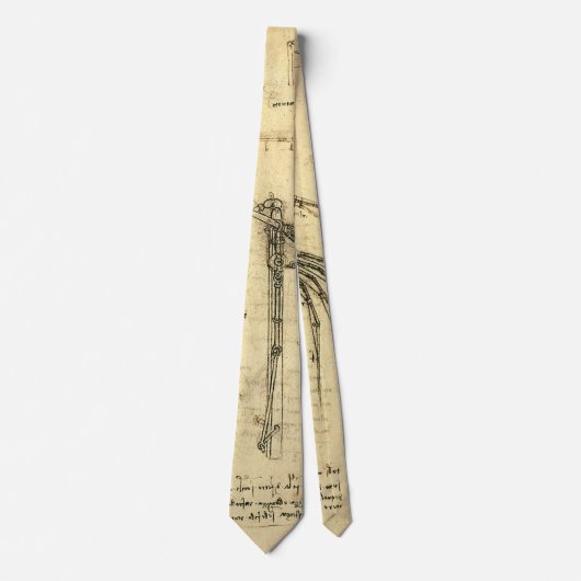 De vleugel van Leonardo da Vinci's vliegmachine sc Stropdas (Voorkant)