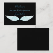 De vleugels blauw wit na begrafenis bedankkaarten notitiekaartje (Voorkant / Achterkant)