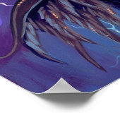 De vleugels hebben een Eyes big eye lowbrow Art-dr Poster (Hoek)