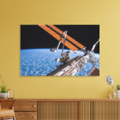 De vleugels van Canadarm2 en zonnepanelen Canvas Afdruk (Insitu (Woonkamer))