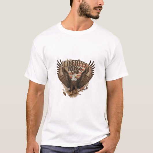 " DE VLEUGELS VAN DE VRIJHEID ZWEVEN" T-SHIRT (Voorkant)