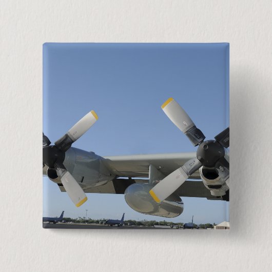De vleugels van een LC-130 Hercules Vierkante Button 5,1 Cm (Voorkant)