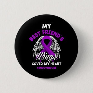 De vleugels van mijn beste vriend bedekken mijn ha ronde button 5,7 cm