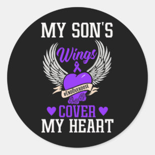 De vleugels van mijn zoon Hoesjes mijn hart - Over Ronde Sticker