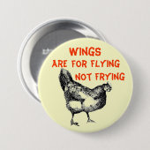 De vleugels zijn voor vliegen die niet vliegen ronde button 7,6 cm (Voorkant /achterkant)