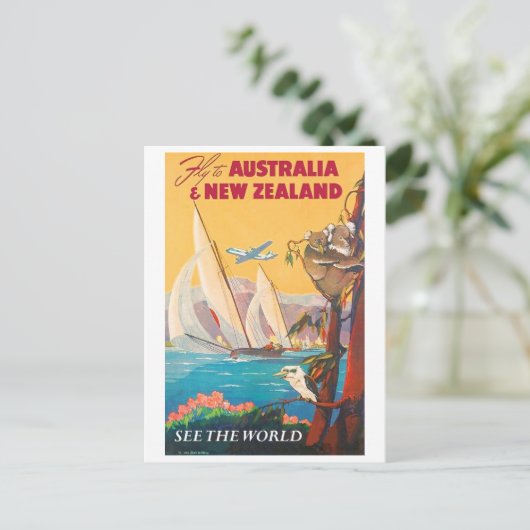 De vlieg aan Australië en Nieuw Zeeland, ziet de Briefkaart (Staand voorkant)