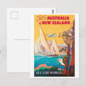 De vlieg aan Australië en Nieuw Zeeland, ziet de Briefkaart (Voorkant / Achterkant)