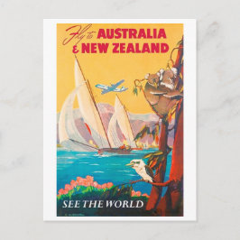 De vlieg aan Australië en Nieuw Zeeland, ziet de Briefkaart