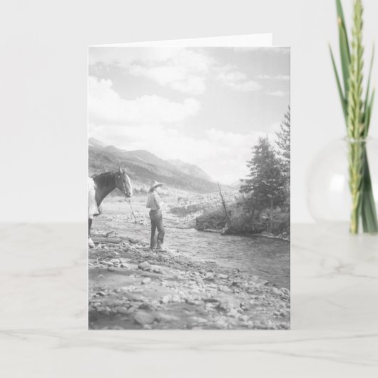 De vlieg die van de jongen in een kreek vissen kaart (Voorkant)