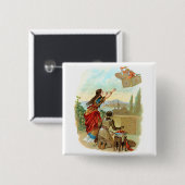 De vliegbaan vierkante button 5,1 cm (Voorkant /achterkant)