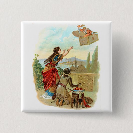 De vliegbaan vierkante button 5,1 cm (Voorkant)