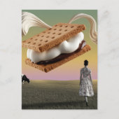 De vliegende chocolade marshmellow dessert traktat briefkaart (Voorkant)