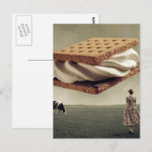 De vliegende chocolade marshmellow gevulde traktat briefkaart (Voorkant / Achterkant)