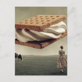 De vliegende chocolade marshmellow gevulde traktat briefkaart (Voorkant)