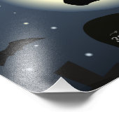 de vliegende heks halloween scène foto afdruk (Hoek)