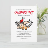 De Vliegende Kerstvarken Feest Uitnodiging (Staand voorkant)