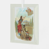 De vliegende koffer  glas ornament (Voorkant links)