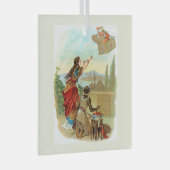 De vliegende koffer  glas ornament (Voorkant Rechts)