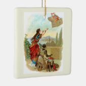 De vliegende koffer keramisch ornament (Rechts)