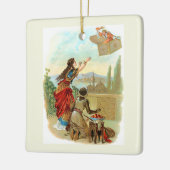 De vliegende koffer keramisch ornament (Links)