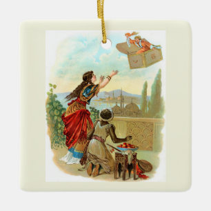 De vliegende koffer  keramisch ornament