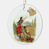 De vliegende koffer  keramisch ornament (Links)