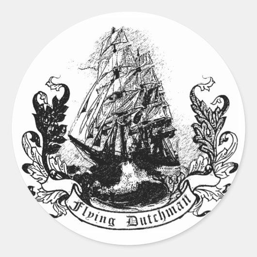 De vliegende Nederlander Ronde Sticker (Voorkant)