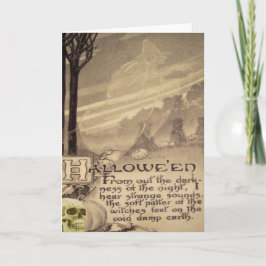 De vliegende Pompoen van de Schedel van de Heks Kaart