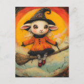 De vliegende schattige schapenheks briefkaart (Voorkant)