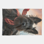 De vliegende Schotse Terriër hond Theedoek (Horizontaal)