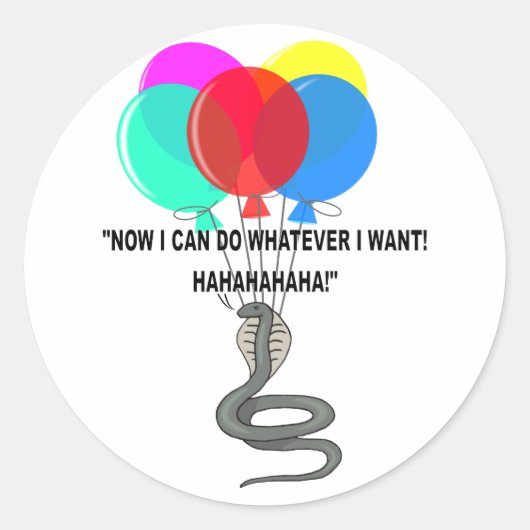 De vliegende slang ronde sticker (Voorkant)