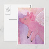 De vliegende varken afsnijden - wanneer varkens vl briefkaart (Voorkant / Achterkant)