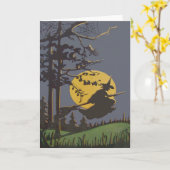 De vliegende Volle maan Spiderweb van het Silhouet Kaart (Gele Bloem)