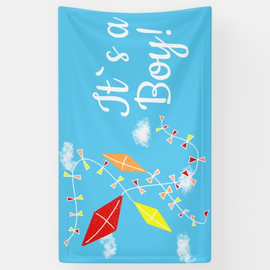 De vliegers in de hemel zijn een Baby shower. Spandoek (Verticaal)