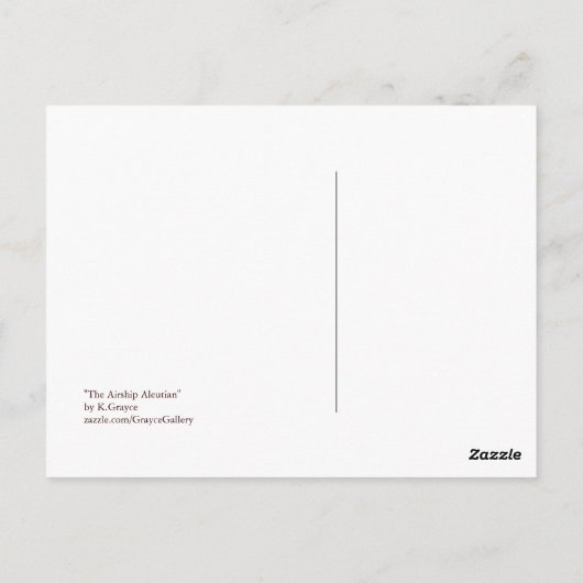 De vliegmachine Aleutian Steampunk Briefkaart (Achterkant)